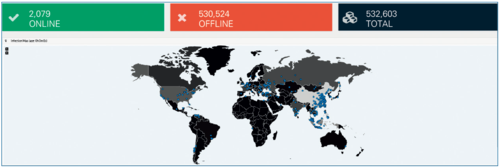 图1 WannaCry在全球的感染地区