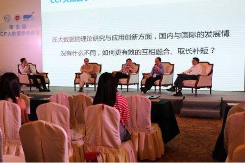 Panel左起：崔来中、Yi Pan、Philip S. Yu、芮勇 、曹建农